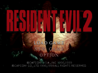 Resident Evil 2 title screen for Nintendo 64